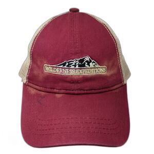 Wilderness Expeditions Snapback Trucker Hat Red One Size Adjustable Hit Wear